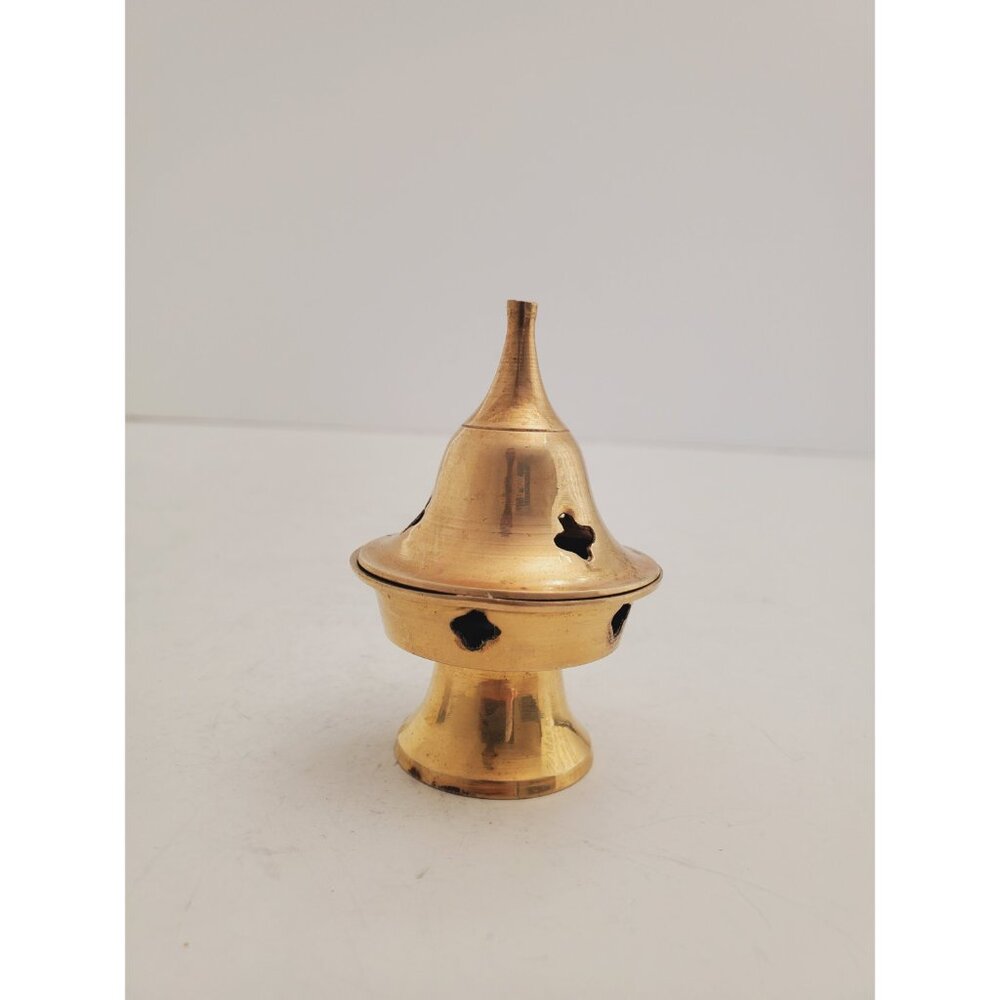 Vintage Brass Stick/Cone Incense Burner small burner with lid, made in i… - Picture 3 of 10